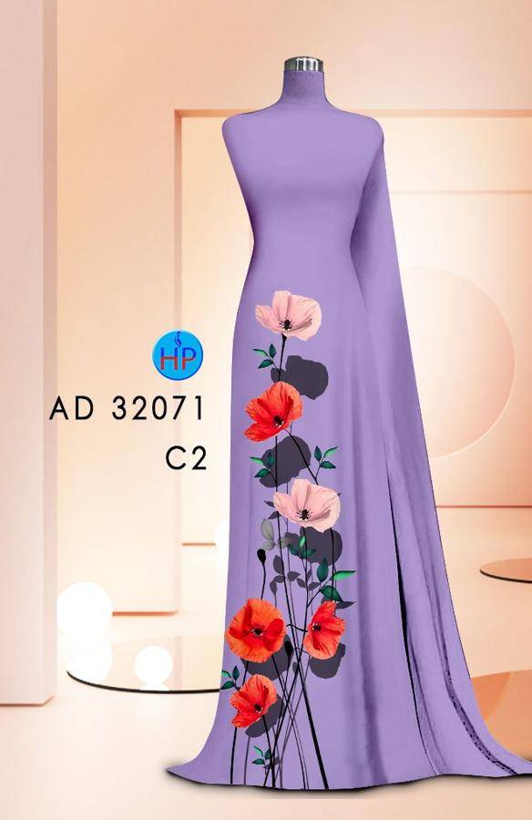 Vải Áo Dài Hoa In 3D AD 32071 1